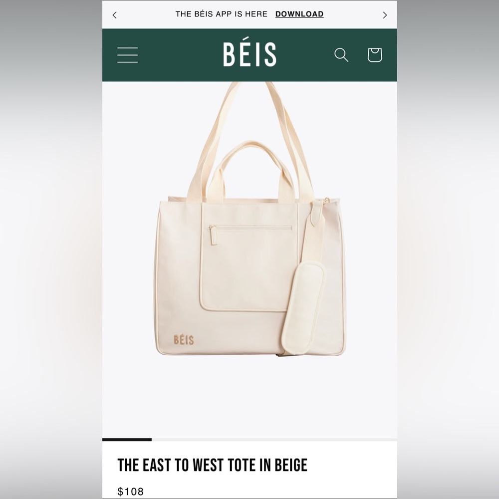 BÉIS EAST TO WEST TOTE NWOT